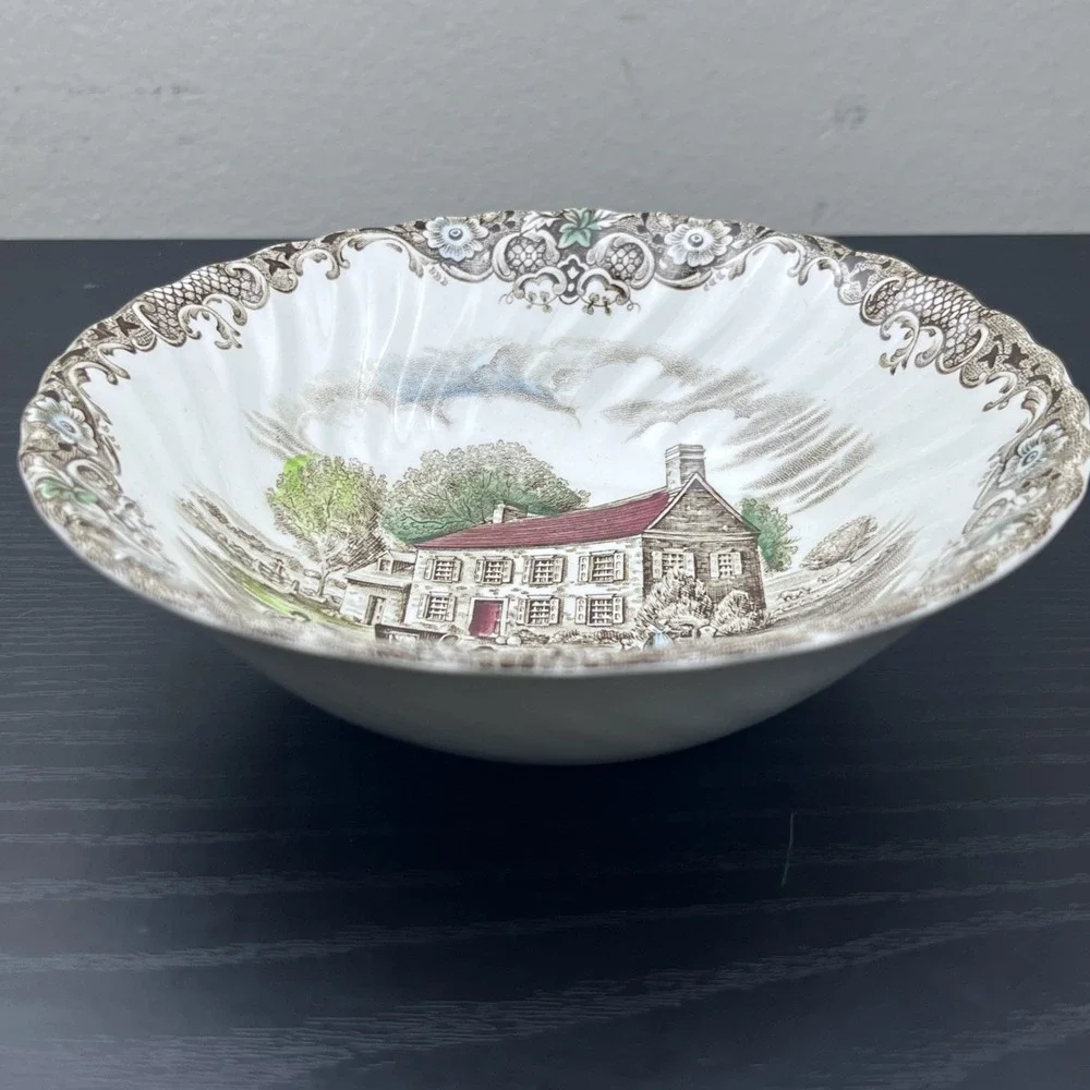 Vintage Folk Art England Tea Cup Floral Interior Rim Design‎ Bone China